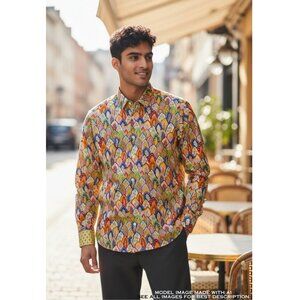 Souleiado Mens Shirt XL Size 5 Plume Chest Pocket Contrast Cuffs 100% Cotton